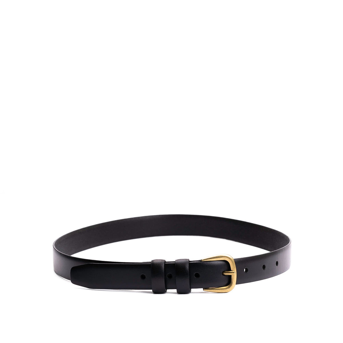 Women's Slim Double Loop Leather Belt