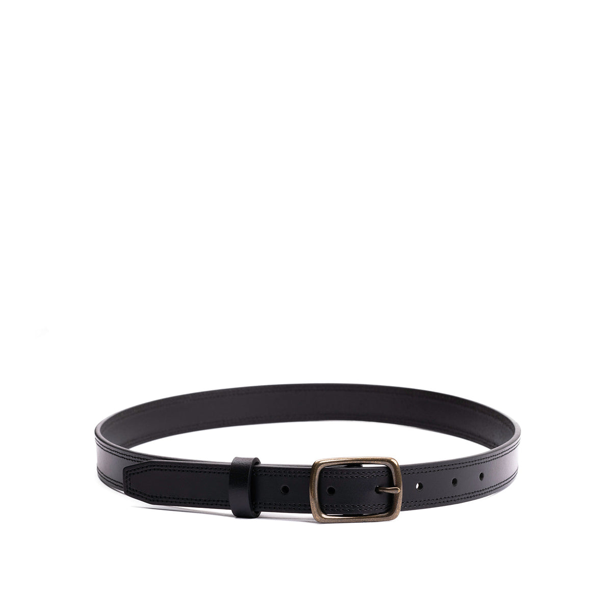 Women's Slim Double Stitch Leather Belt